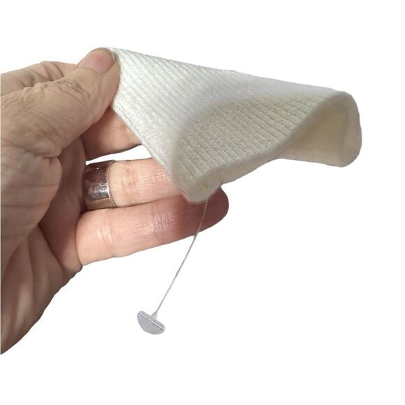 NWOT Cream Luxe Cardigan With Black Bow & Scalloped Trim Size Large - Picture 7 of 15